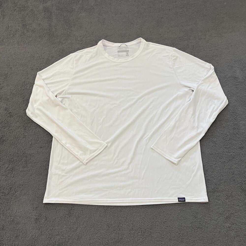 Patagonia White Crew Neck Long Sleeve Performance Daily Shirt Men's Size L